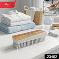 Veepee Cloth Washing And Cleaning Scrub Brush (1 Pc)  Heavy-duty Bristles With Wooden Finish Handle