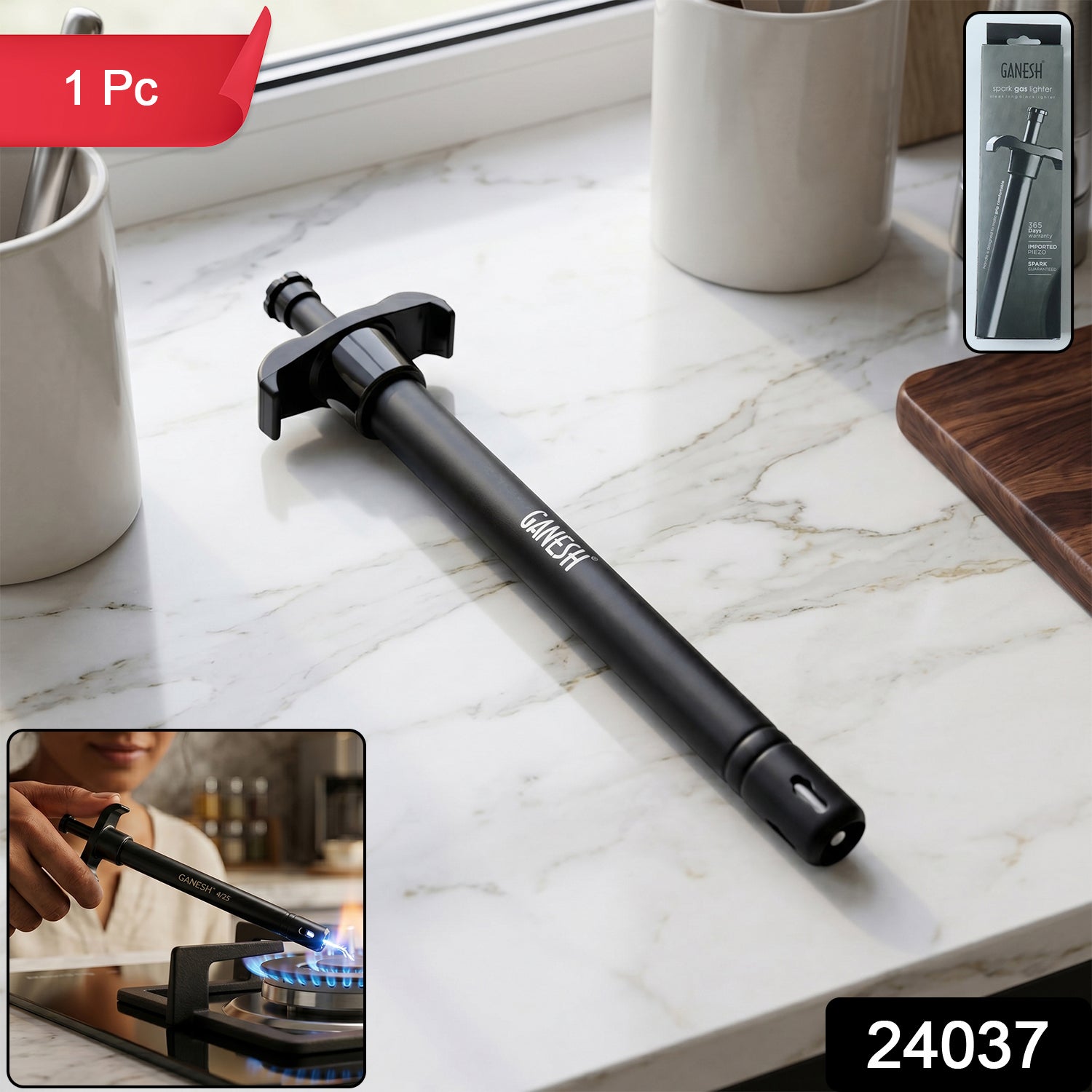 Ganesh Spark Gas Lighter Premium Kitchen Stove Ignition Lighter (1 Pc)